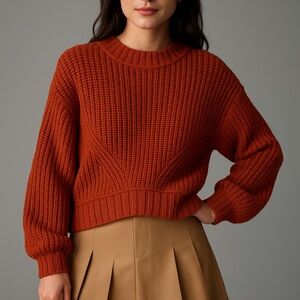 🔥HOST PICK🔥 Moon & Madison Rust Orange Red Crew Neck Knit Sweater S